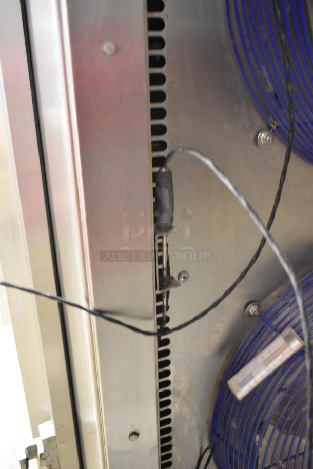 Alto Shaam stainless steel commercial Quickchiller blast chiller with two probes, features a durable metal finish, suitable for rapid cooling.