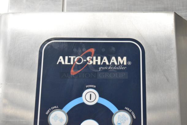 Alto Shaam stainless steel Quickchiller Blast Chiller panel with logo and control buttons visible.