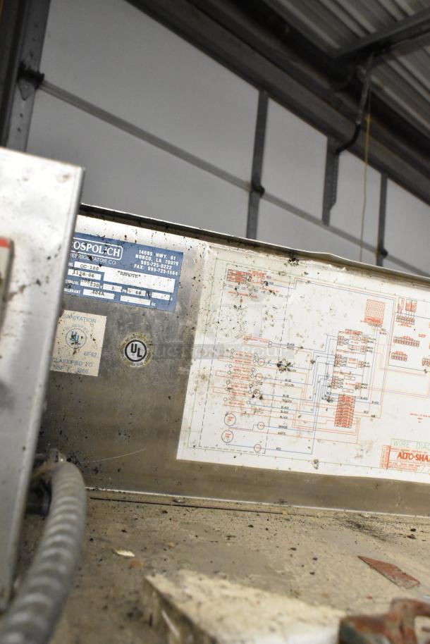 Alto Shaam stainless steel quickchiller blast chiller with 2 probes, visible technical diagram, UL certification marks, used condition.