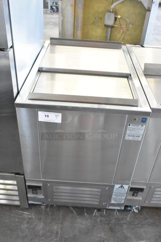 2021 H&K 52473-1 stainless steel French fry freezer with fry basket holder, commercial casters, 115V, 1 phase.
