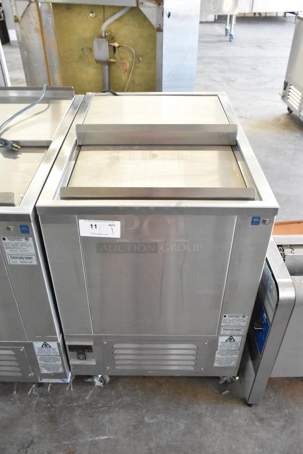 2021 H&K 52473-1 stainless steel French fry freezer with fry basket holder, on commercial casters, 115V, 1 phase.