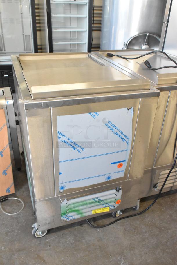 2021 H&K 52473-1 Stainless Steel Commercial French Fry Freezer with fry basket holder, on casters. 115 Volts, 1 Phase.