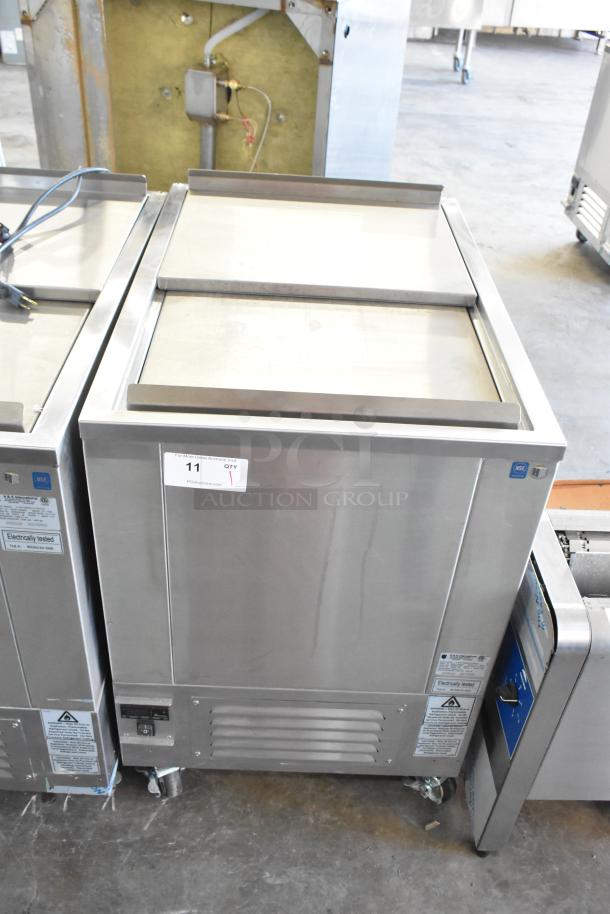 2021 H&K 52473-1 stainless steel French fry freezer with fry basket holder, on commercial casters, 115V, single phase.