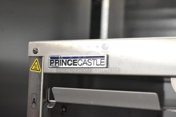 Prince Castle EHB24 Commercial Holding Bin, 2 shelf/8 pan, 208-240V, 1 phase, stainless steel, clear brand logo.