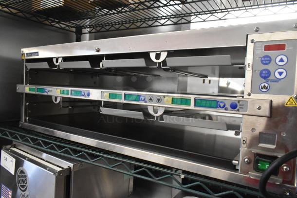 Prince Castle EHB24 Commercial 2 Shelf/8 Pan Extended Holding Bin, 208-240V, 1 Phase, stainless steel, control panel visible.