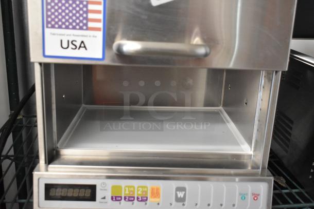 2021 Menumaster OC24BK commercial countertop microwave oven, 208/240 volts, 1 phase, with digital controls, made in the USA.