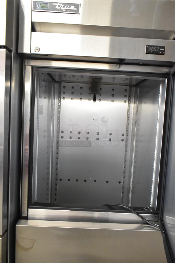 Brand new 2021 True T-23F-2-HC-MC freezer, two half-size doors, poly-coated racks, scratch and dent, 115V, 1 Phase.