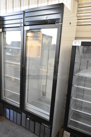 2019 Habco SE18 commercial cooler with single glass door. Features poly-coated racks, 115 volts, 1 phase. In good condition.