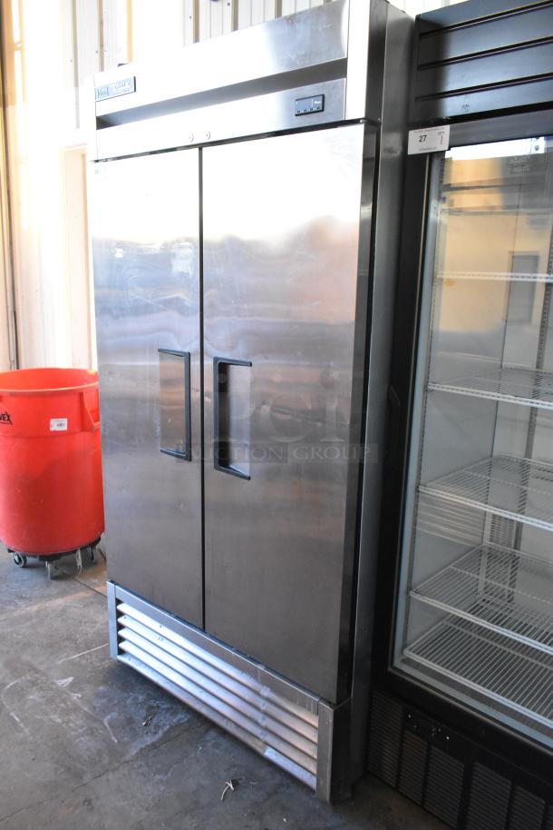 2022 True T-35-HC 2-door reach-in cooler with poly-coated racks, stainless steel finish, 115 volts, 1 phase.