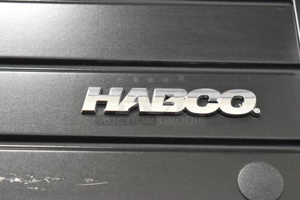Habco SE18 logo on a black surface. Commercial cooler model SE18, 2019, single door, poly coated racks, 115 volts, 1 phase.