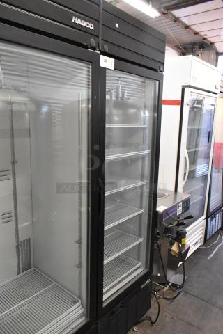 2019 Habco SE18HC commercial cooler, single glass door, poly coated racks, 115V, 1-phase, excellent condition.