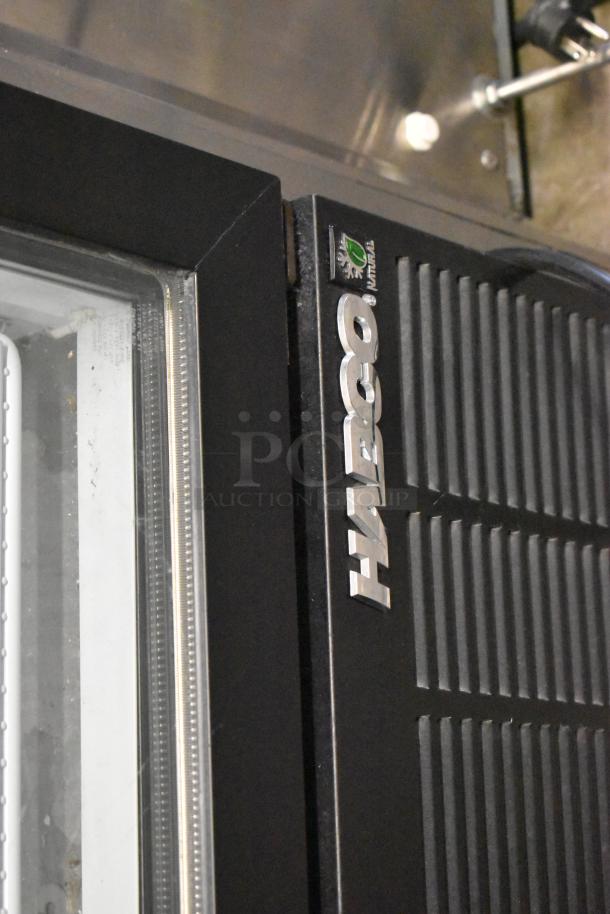 2019 Habco SE18HC commercial cooler, single door, poly coated racks, 115 volts, 1 phase, logo visible on door.