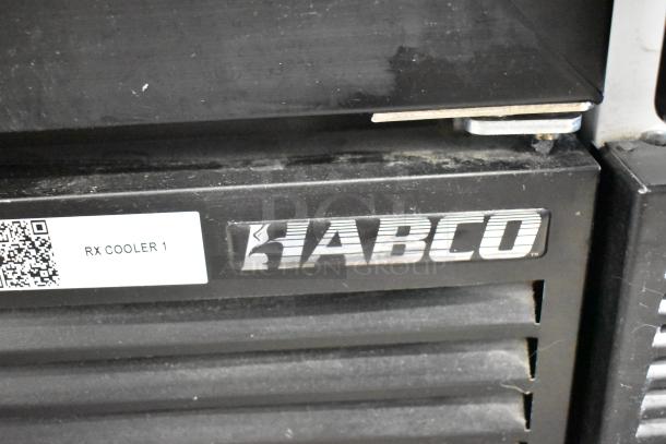 Habco ESM12 Commercial Cooler with branding label, features a single door and poly coated racks. 115V, 1 Phase.