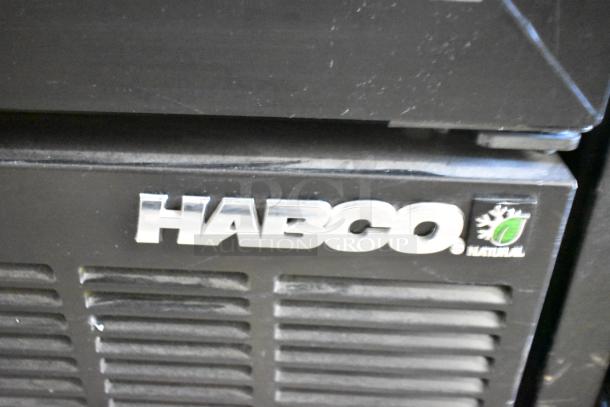 2019 Habco SE18HC commercial cooler, single door, with poly-coated racks. Visible Habco logo. 115V, 1 phase.