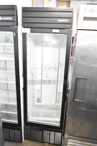 2019 Habco SE18 commercial single door cooler merchandiser, poly-coated racks, 115V, 1 phase, excellent condition.
