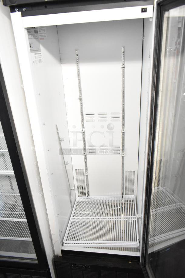 2019 Habco SE18 Commercial Cooler, single door, poly coated racks, 115V, 1 phase, clean interior, ideal for merchandising.