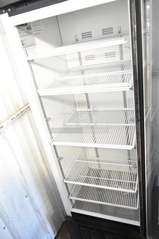 2019 Habco SE18 commercial cooler, single door, poly coated racks, 115 volts, 1 phase; clean, excellent condition.