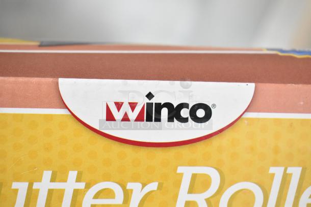 Box of Winco SPBR-604 Butter Roller. Brand new, part of a 14-item scratch and dent lot, unopened packaging.