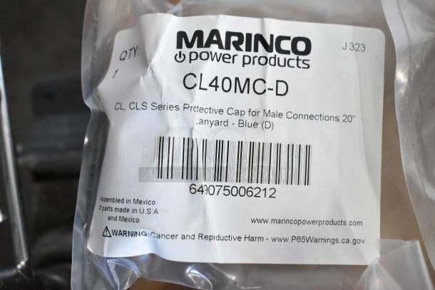 Marinco CL40MC-D protective cap for male connections, brand new, includes warning label and barcode.