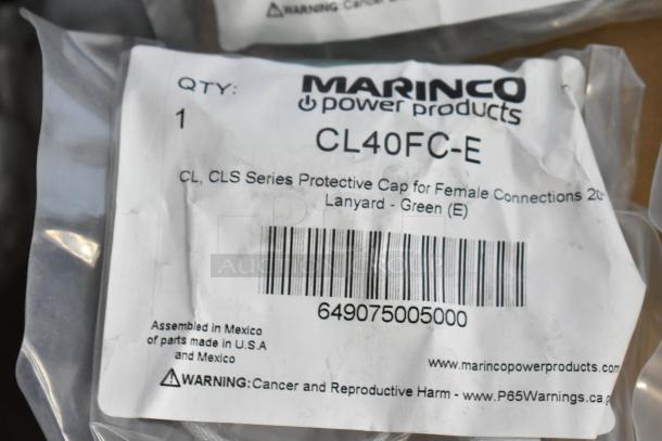 Marinco CL40FC-E protective cap, new, for female connections, green, includes lanyard. Assembled in Mexico.