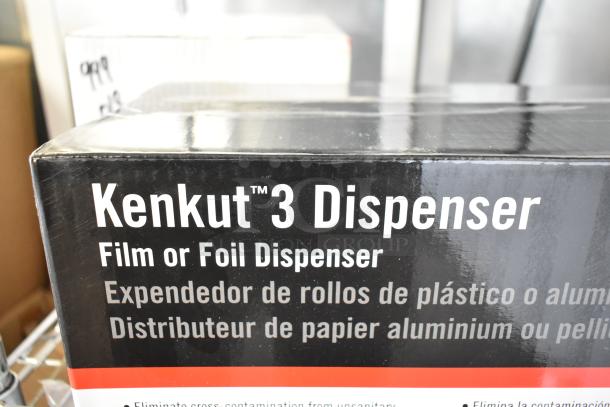 Kenkut 3 Dispenser box for film or foil, black background with white text, in new condition.