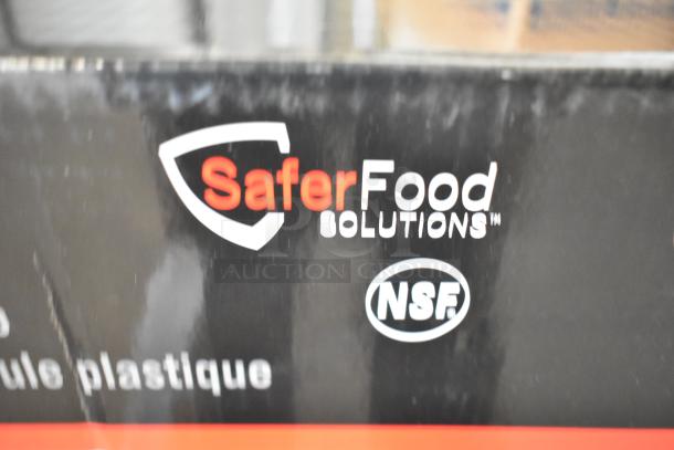 Box featuring "Safer Food Solutions" and "NSF" logos, indicating food safety certification for included items.