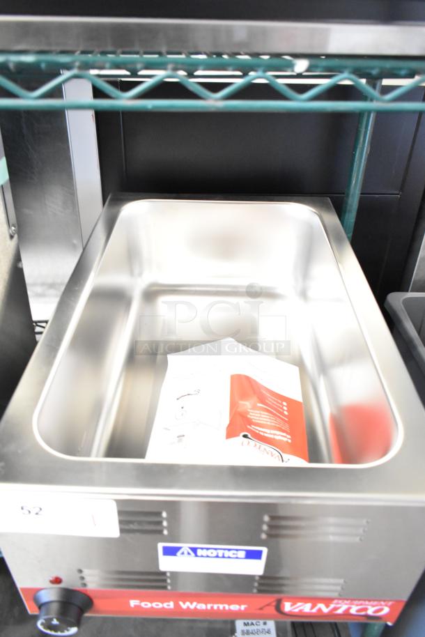 Brand new Avantco 177W50 stainless steel electric countertop food warmer, 12" x 20," 120 volts. Includes manual.