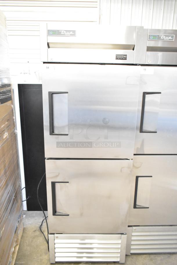 Brand new 2021 True T-23F-2-HC-MC commercial freezer. Stainless steel, 2 half doors, poly coated racks, 115V, 1 phase.