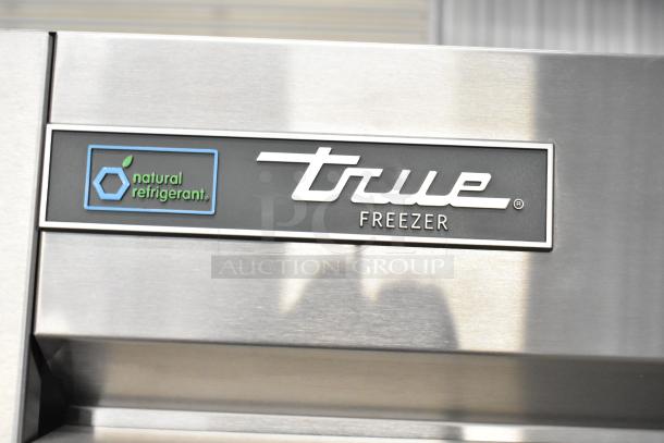 True T-23F-2-HC-MC freezer, stainless steel, with "natural refrigerant" label, brand new, scratch and dent model.