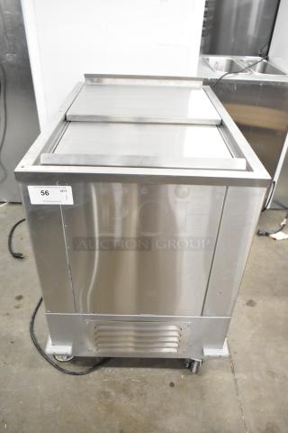 2021 H&K 52473-1 French Fry Freezer with fry basket holder, commercial casters, stainless steel, 115V, 1 phase.