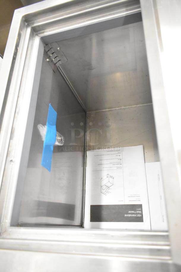 2021 H&K 52473-1 Commercial French Fry Freezer, includes manual, shown with fry basket holder and commercial casters, 115V, 1 phase.