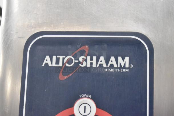Alto Shaam Combitherm stainless steel convection oven, used, visible brand logo, includes cooking probe, commercial-grade.
