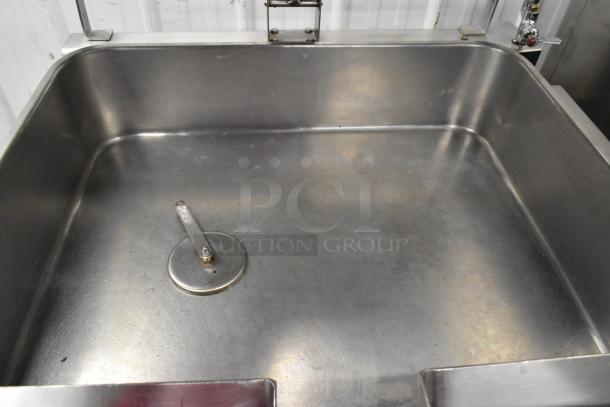 Groen N/HFP commercial floor braising pan, natural gas powered, 106,000 BTU, stainless steel, in used condition.
