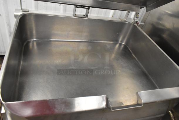 Groen N/HFP commercial braising pan, natural gas, 106,000 BTU, stainless steel, floor style, lightly used condition.