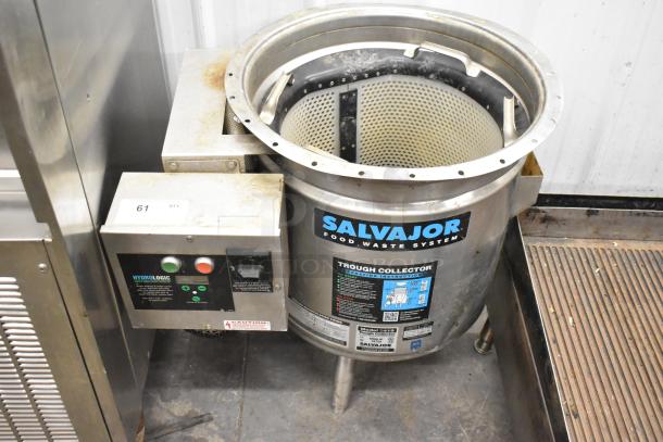 Salvajor S419 Commercial Trough Collector, featuring a conveyor system, stainless steel, for 115-208/230-460 volts, 1/3 phase.