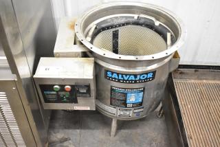 Salvajor S419 Commercial Trough Collector, featuring a conveyor system, stainless steel, for 115-208/230-460 volts, 1/3 phase.