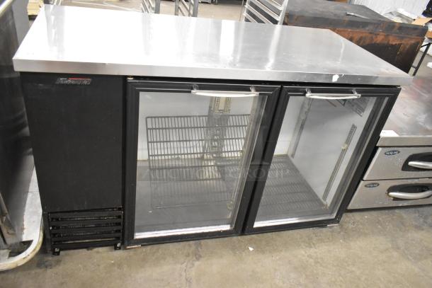 Turbo Air TBB-2SG 2-door back bar cooler, metal exterior, glass doors, 115V, model TBB-2SG, used condition.