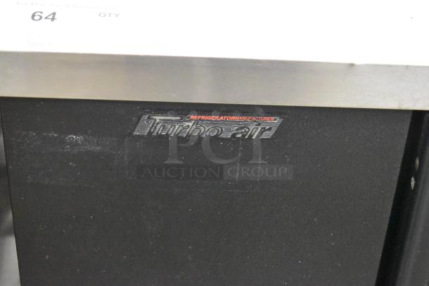 Turbo Air TBB-2SG commercial back bar cooler, metal exterior, 2 doors. Visible brand label, 115V, 1 phase.