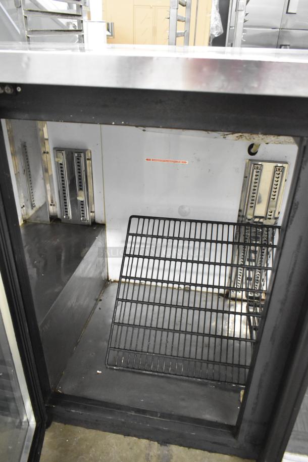Turbo Air TBB-2SG 2 Door Back Bar Cooler Merchandiser, metal, interior view, used condition, 115V, 1 Phase.