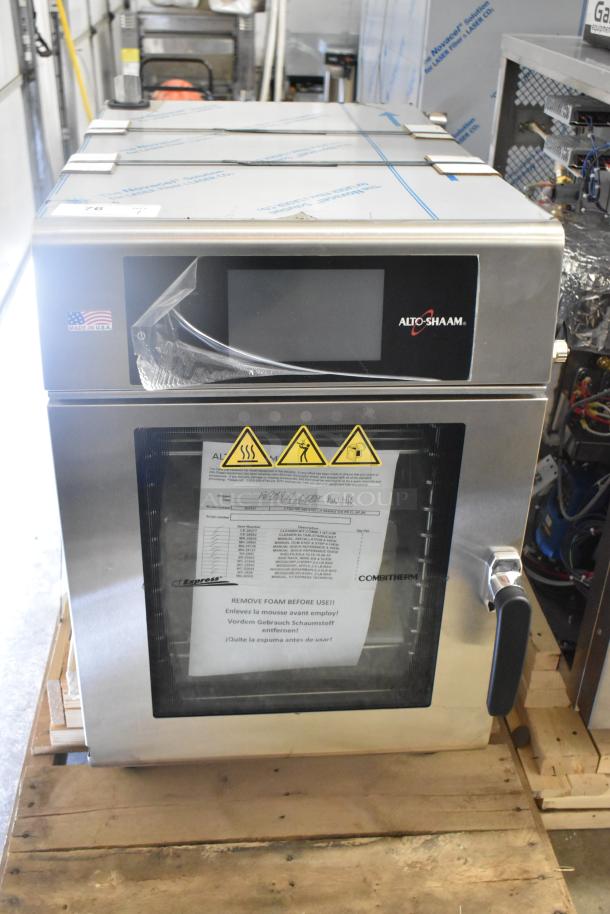 Brand new Alto Shaam CTX4-10E stainless steel commercial combi oven, boilerless, model 2022, 380-415V, 3 phase.