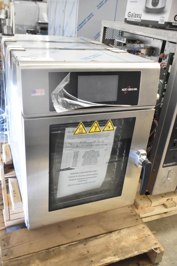 Brand new 2022 Alto Shaam CTX4-10E stainless steel combi oven in box. Boilerless, 380-415V, 3 phase, Made in USA.