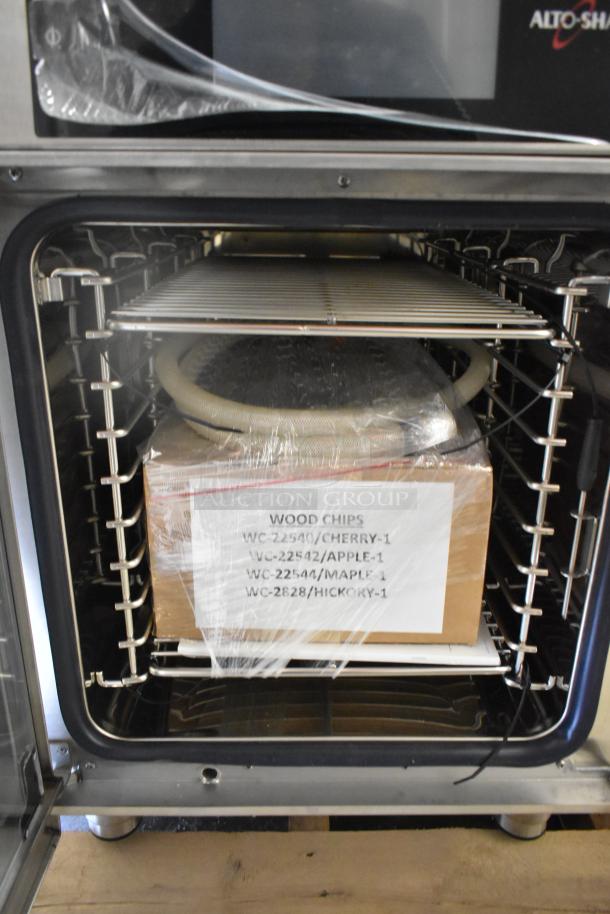 Brand new Alto Shaam CTX4-10E combi oven, stainless steel, boilerless, 380-415V, 3-phase, includes wood chips.