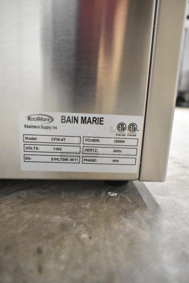 Brand new KoolMore CFW-4T countertop food warmer, 110V, 1 phase, 1200W. Scratch and dent condition.