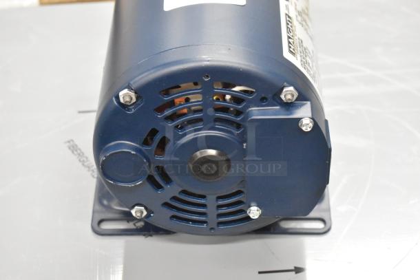 Brand new Haight A4S17DZ39B motor, 115/230V, 1 phase, blue casing, visible label, minor scratches.