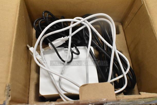C-Print MCP20 WT US Receipt Printer, new condition, in box with power cables visible; "Scratch and Dent" label on packaging.