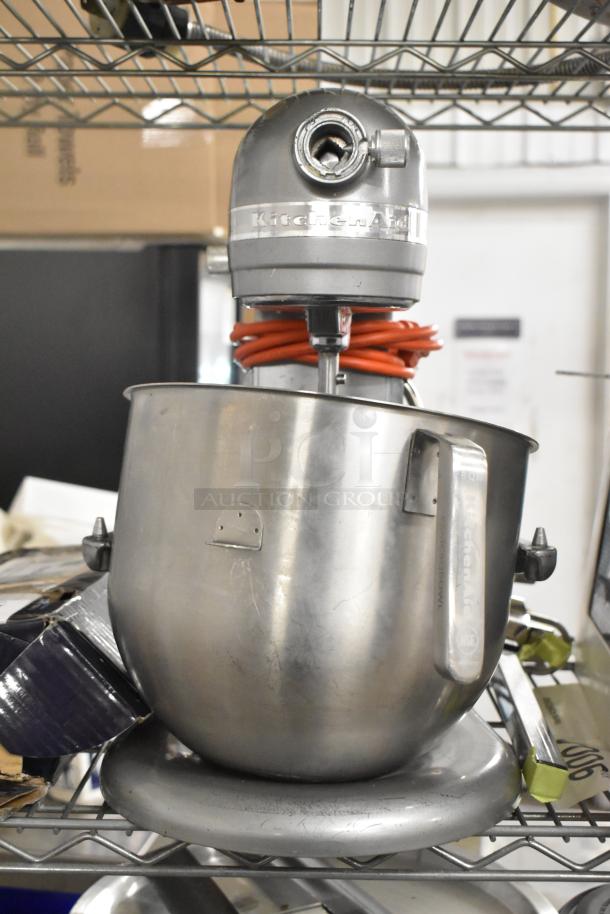 KitchenAid KSM8990CU 8 Qt planetary mixer with bowl, paddle, whisk, 120V, 1 phase, shown in used condition.