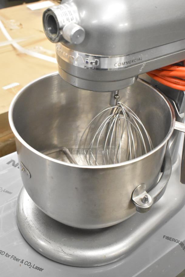 KitchenAid KSM8990CU 8 Quart Planetary Dough Mixer with bowl, whisk, and paddle attachments. 120V, commercial-grade.