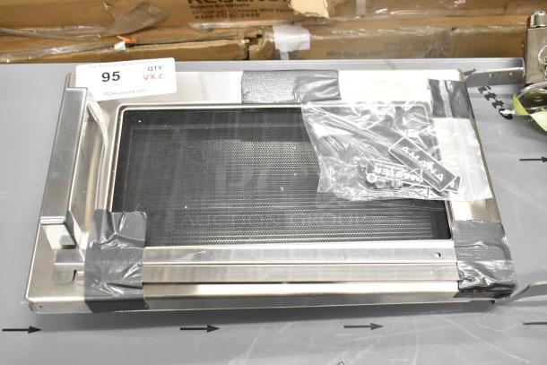 Hamilton Beach HCO500 can opener and microwave replacement door, new, scratch and dent, visible duct tape and packaging.