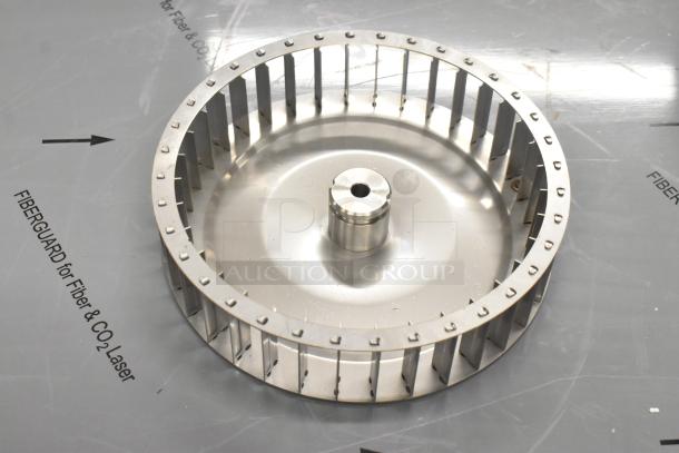 Stainless steel fan blade, Moffat M234137, brand new condition, for E28M4/E23M3 convection ovens, visible on FIBERGUARD sheet.