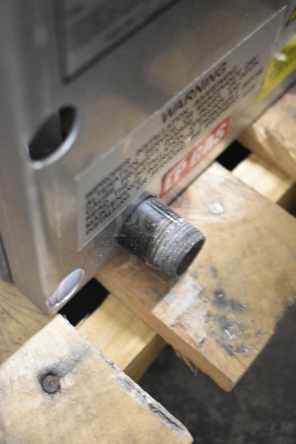 Imperial Range ITG-36LP gas griddle, liquid propane, 36", brand new, 90,000 BTU, stainless steel, scratches visible.